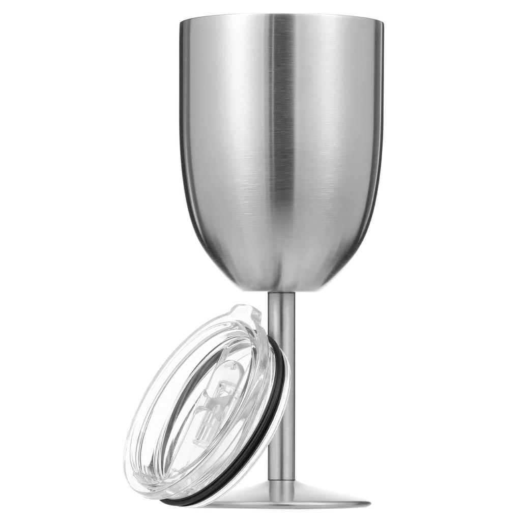 Edelstahl- Weinglas mit Deckel für Party Bar Weinkelch doppelwandiger Kelch für Hochzeit Jubiläum Outdoor Reisen Camping