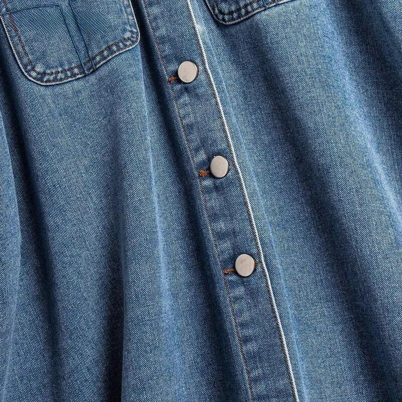 Kjol av vår-sommartyp Dammode Jeanskjol PLUS SIZE