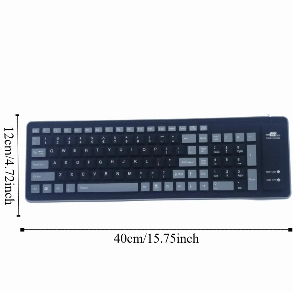 Soft Silicone Flexible Keyboard Foldable Wired Keyboard Colorful USB Keyboard  Home Use