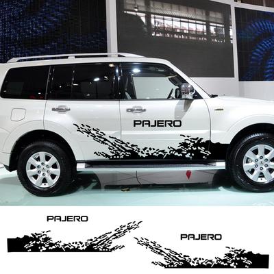 2ks pro Mitsubishi Pajero boční PVC samolepky na dveře auta auto vinylové fólie samolepky DIY dekorace styling tuning