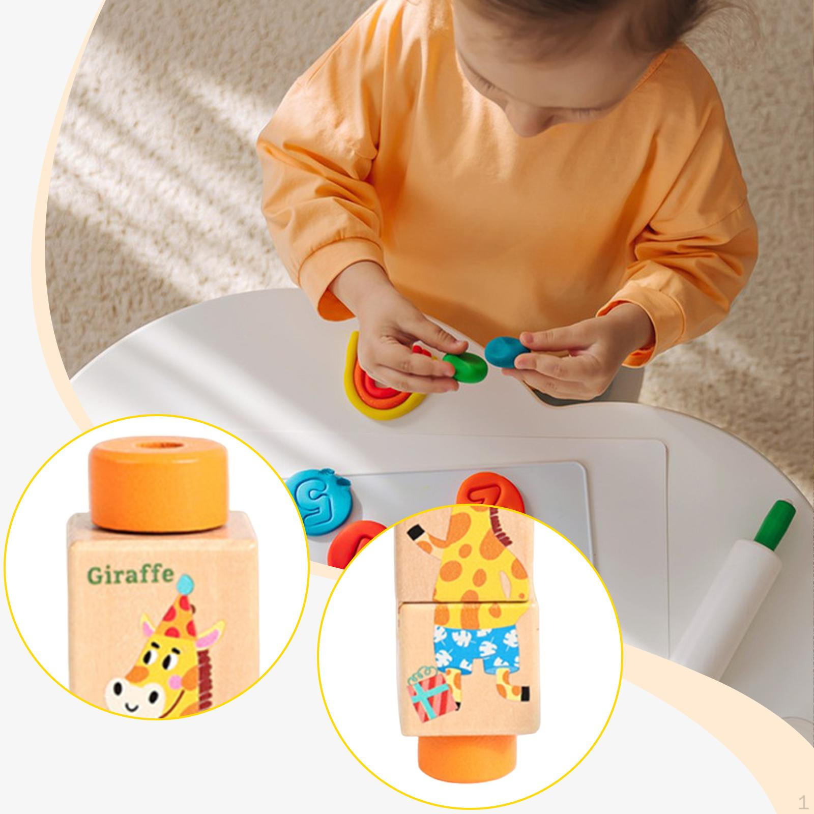 Twisting Toy Educational Puzzle Fine Skill Preschool Rotating Block Puzzles Game for Animals Type
