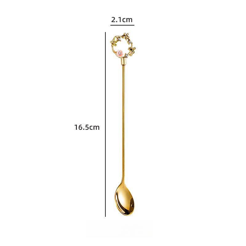 Creative Cartoon Animal Floral Spoon & Fork, Mirror Polished 304 Stainless Steel Dessert Coffee Stirrer