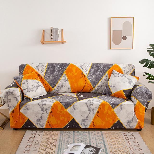Geometrische große Sofabezüge für Wohnzimmer Ecke Chaiselongue Couch Schonbezüge elastische Sofaschutz Stuhl Sesselbezug 1 Stück