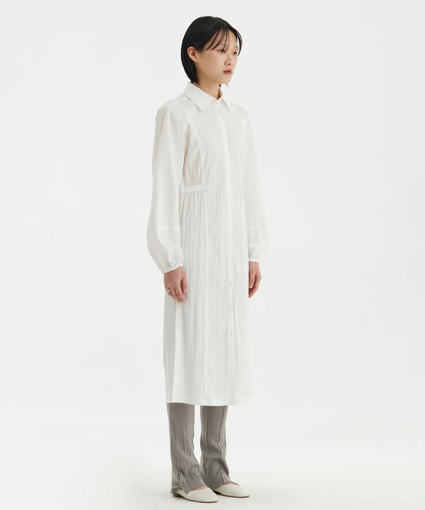 Youth Side-Slit Shirt Dress - White