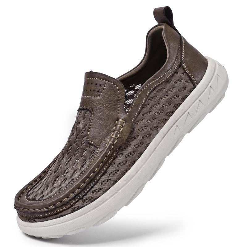 Men s 2026 Summer Breathable Leather Sandals - Ultra-light, Soft Sole Dad Shoes 43