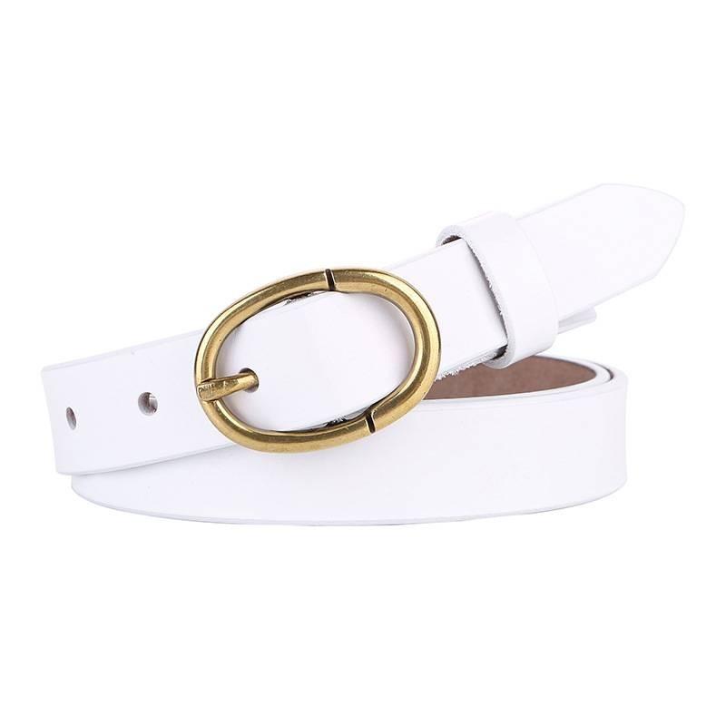 Minimalist Cowhide Belt For Women With Pin Buckle For Work And Weekend Use
