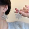 Elegant Snowflake Tassel Earrings - Sparkling Diamond Studs, Face Slimming, Perfect for Christmas