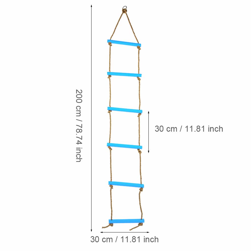 Outdoor Plastik Sechs Abschnitte Kinder Kletterseil Leiter Spielzeug Trainingsgerät (blau)