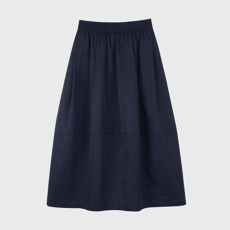 

White A- line Skirt Summer High Waist Flab Hiding Umbrella Skirt Small Pear-Shaped Figure Slim Looking Mid Length Long Length Cotton Dress Women