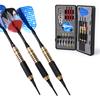 Win.max Langlebiges, Anpassbares Doppelspitzen-Dartpfeil-Set Stahl- und Softtip-Pfeile mit Köcher Benutzerdefinierte Flights & Nylon-Shafts (Metall)