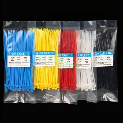 100Pcs/Bag 3X150Mm High Guality Self-Locking Multicolour Nylon Cable Ties