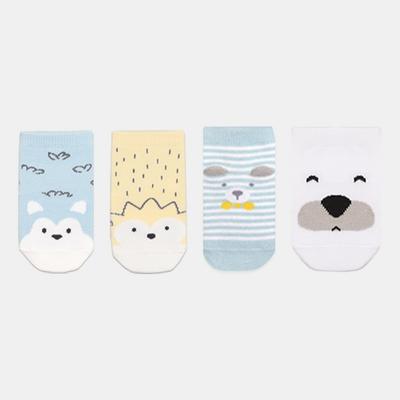 Hi Baby Club Boys' Cartoon Animal 2 & Smile Puppy & Cute Socks Set of 4, Korean Baby Products