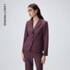 Women's Wool Blend Notched Lapel Suit Jacket