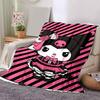 1pc Pink Rose Kuromi Blanket, Soft & Cozy Throw Blanket, Living Room, Travel, Camping, Car Blankets, Beach, Office Naps, Perfect Gift.L090