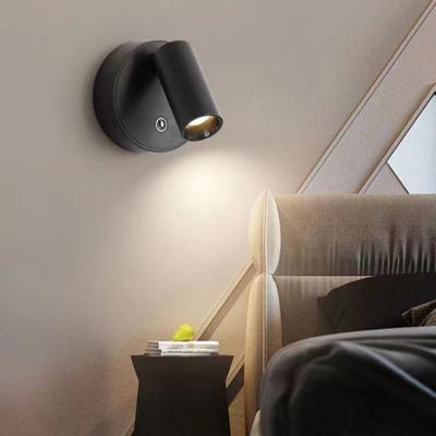 Neue 3-Farben LED Wandleuchte USB Wiederaufladbar Magnetfuß Spotlight Dimmbares Nachtlicht Schlafzimmer