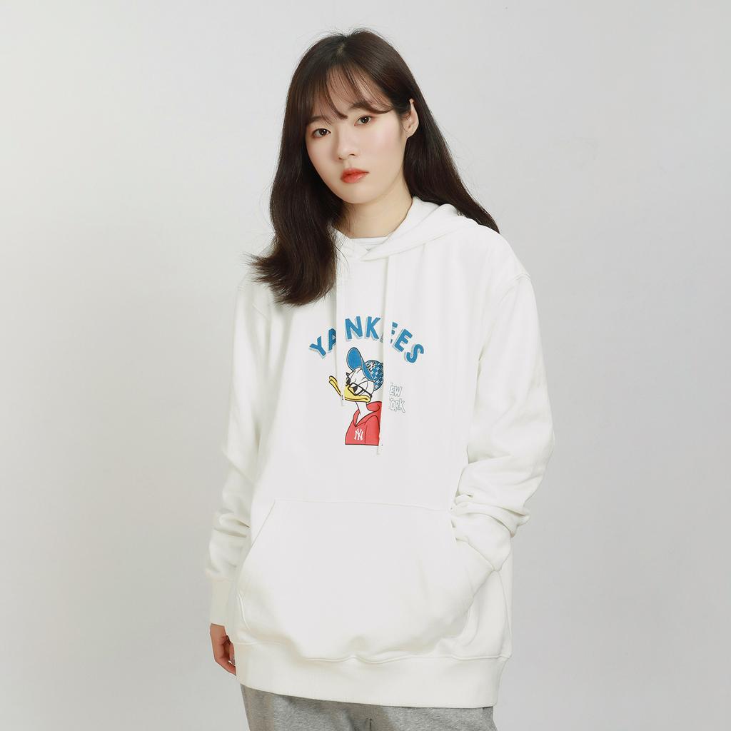 New MLB x Disney Sweatshirt Unisex Ivory White 3AHDD1014-50IVS