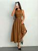 New European and American Style Women's Vest Dress Versatile Simple Casual Waist Belt Skirt Women's Clothing