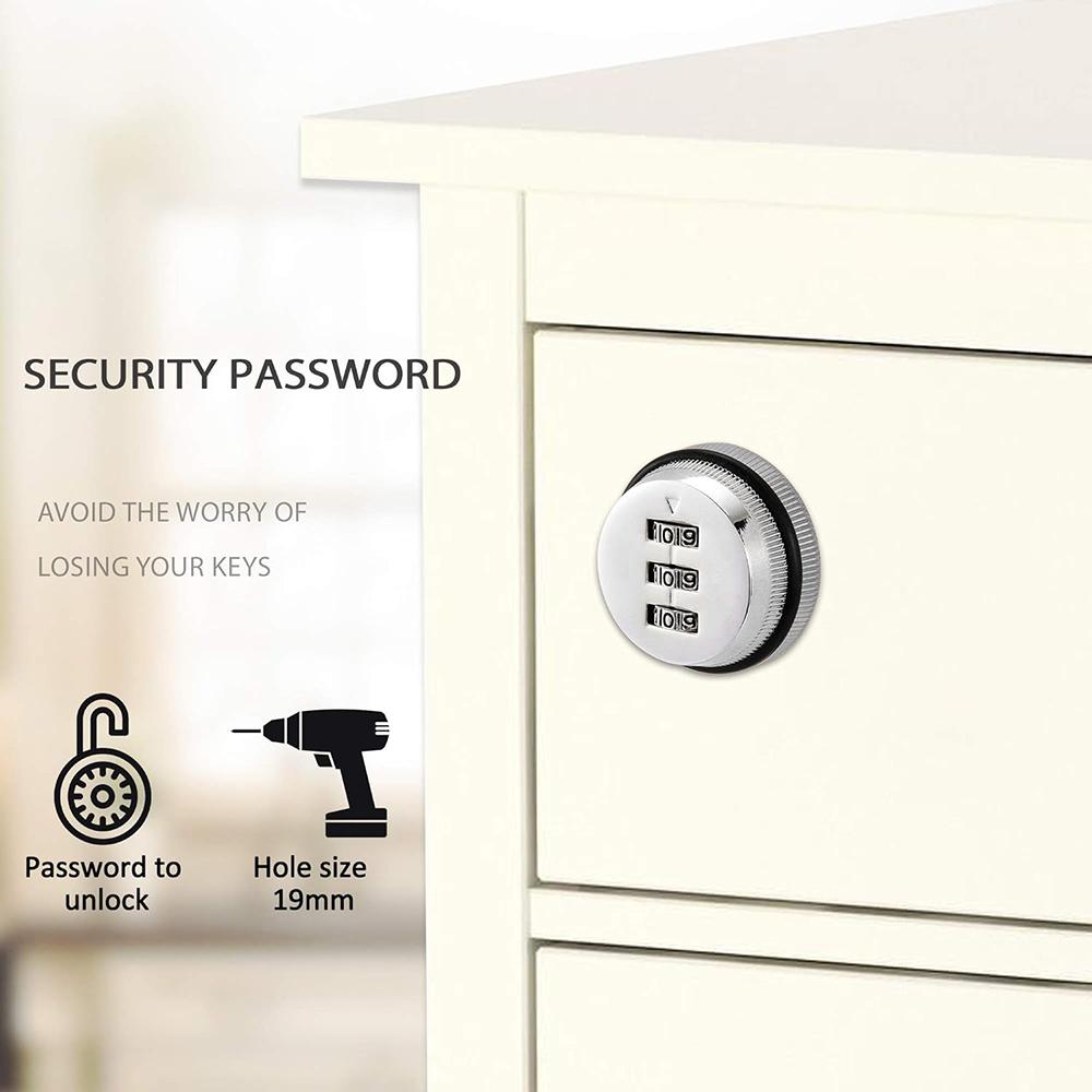 Silver Zinc Alloy Combination Locks for Secure Home Automation Password Protected Cam Locks Ideal for Mailbox Cabinet Doors