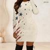 Plus Size Women Long Sleeve Bodycon Midi Dress Slim Fit Comfortable Casual Party Dress