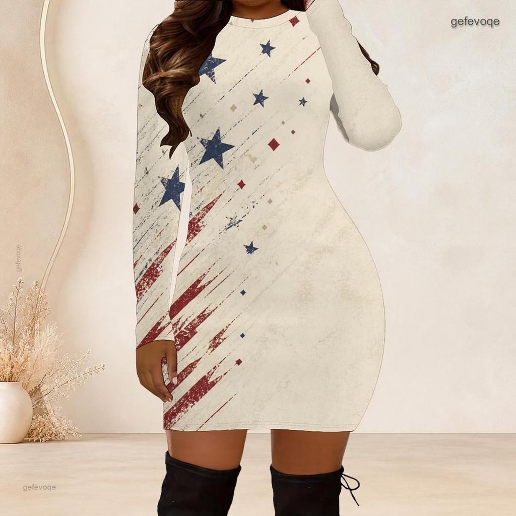 Plus Size Women Long Sleeve Bodycon Midi Dress Slim Fit Comfortable Casual Party Dress