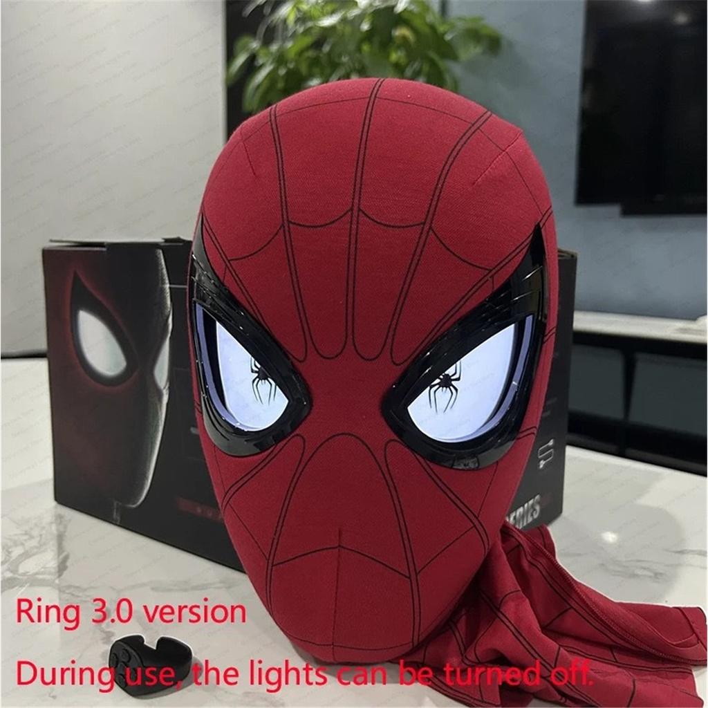 Electric Cosplay Full‑Face Mask, Spider‑Pattern Headgear With Movable Blinking Eyes, Halloween Party Costume Prop Toy