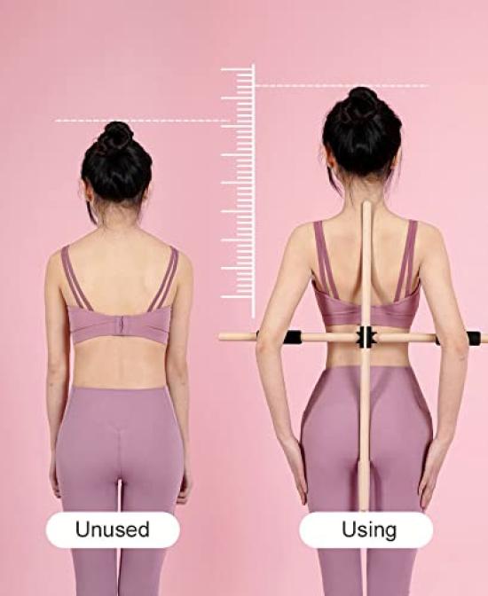 Cross Yoga Sticks Yoga Stretch Your Shoulder Reset Your and Easily Stretch During Desk Two 80cm Wooden Sticks Support Your & Pole Blades, Body, Work.