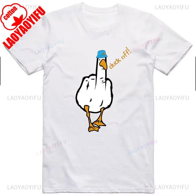 Mens Funny T-Shirt Rude Seagull Design Regular Fit Tee Women Men Print Cartoon Graphic T Shirts Breathable Workout