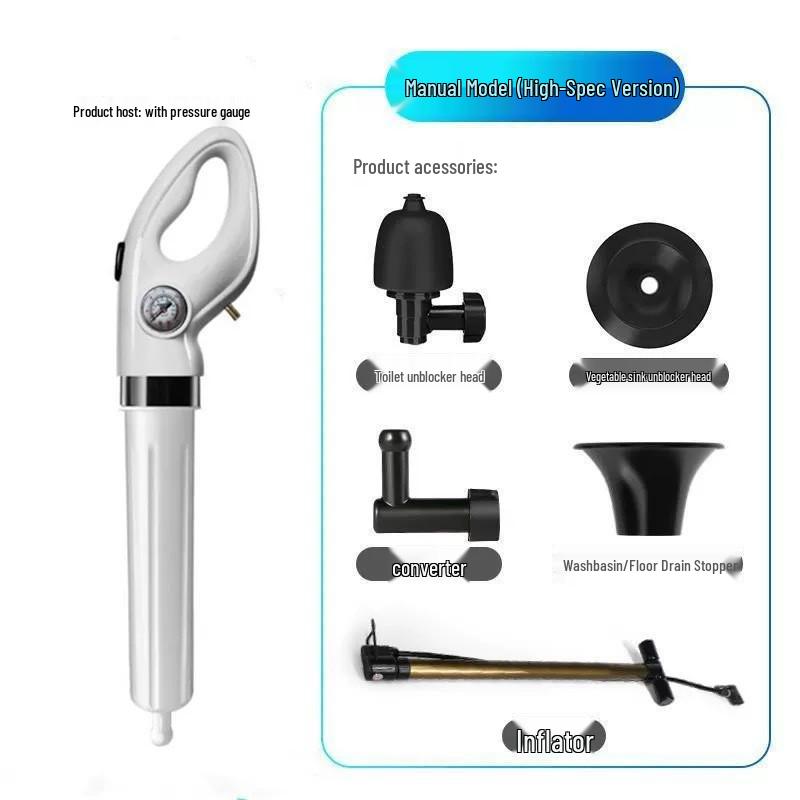High-Pressure Toilet & Drain Unclogging Tool for Kitchen and Bathroom