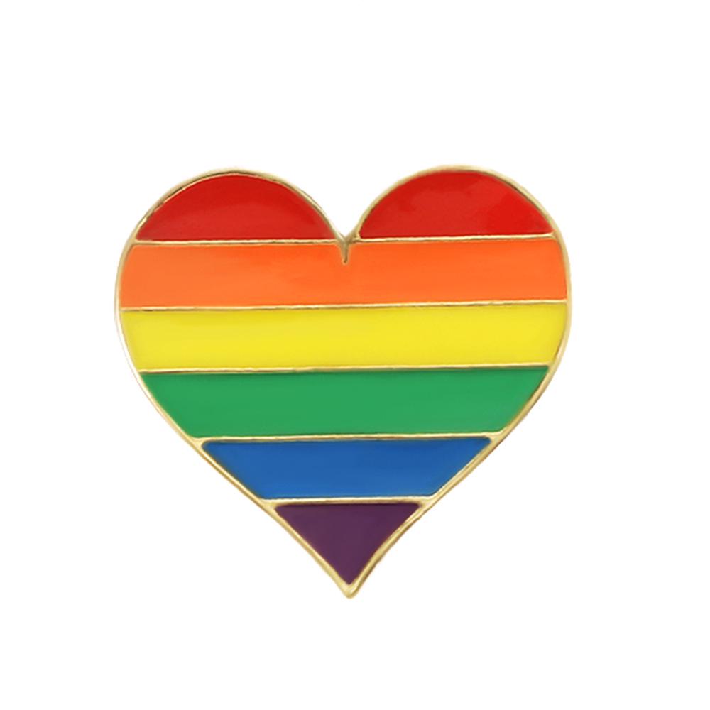 Creative Six-Color Rainbow Bridge Brooch & Enamel Pin Badge for Denim Bags