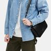 Coach Messenger 26 Solid Color Letter Logo Embroidered Crossgrain Leather And Canvas Messenger Bag Women Shoulder Bag Black CJ843-BLK