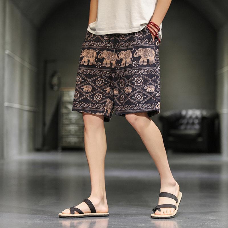 Elephant Pants Women Men Unisex Shorts Summer elastic waist Thailand Casual Streetwear Beach Clothing Fashion