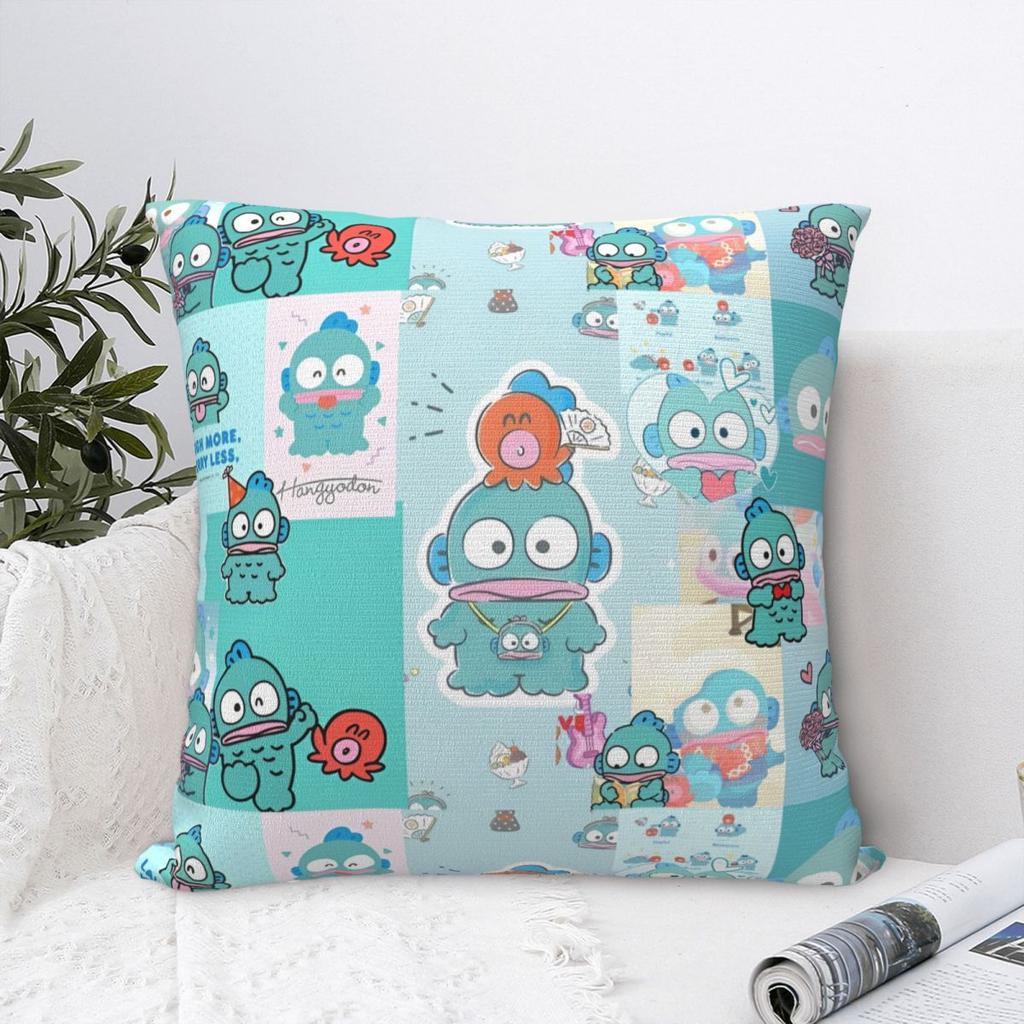 Hangyodon Cute Cartoon Pillowcase Soft Polyester Cushion Cover Gift Pillow Case Cover Home Square 45X45cm