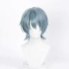 Cosplay Wig Short Straight Blue Gray With Teased Top Rose Net High Temperature Fiber Men
