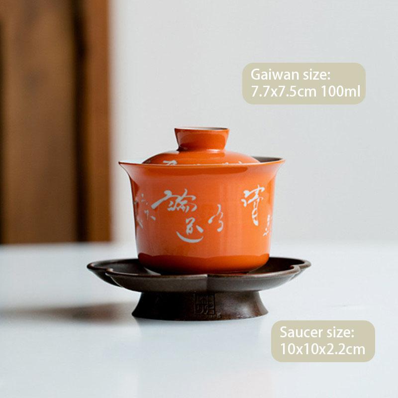 Pure Handwriting Ceramic Tea Tureen Teacup Small Capacity Handmade Porcelain Gaiwan Tea Bowl Beauty Tea Infuser Chinese Teaware