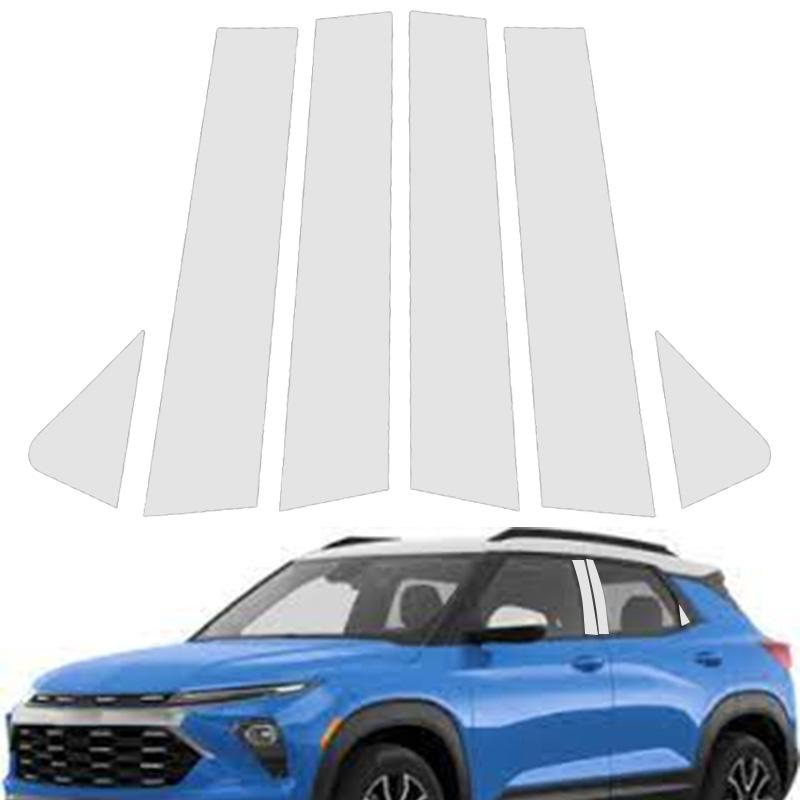 6Pcs Chrome Plated Pillar Posts Stickers Car Window Exterior Posts Trim Cover For Chevrolet TrailBlazer (crossover) 2021-2024