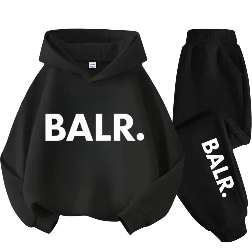 New York Amerikanischer Buchstaben-Print Kinder Kapuzenpullover+Hose Zweiteiliges Set Junge Mädchen Herbst Winter Täglich Locker