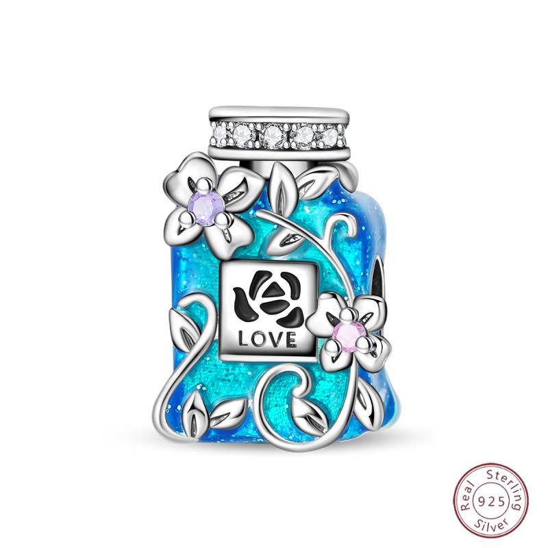 New Original Copper Beaded Bow Charm Blue Beads For Women Exquisite Diy Birthday Jewelry Gifts