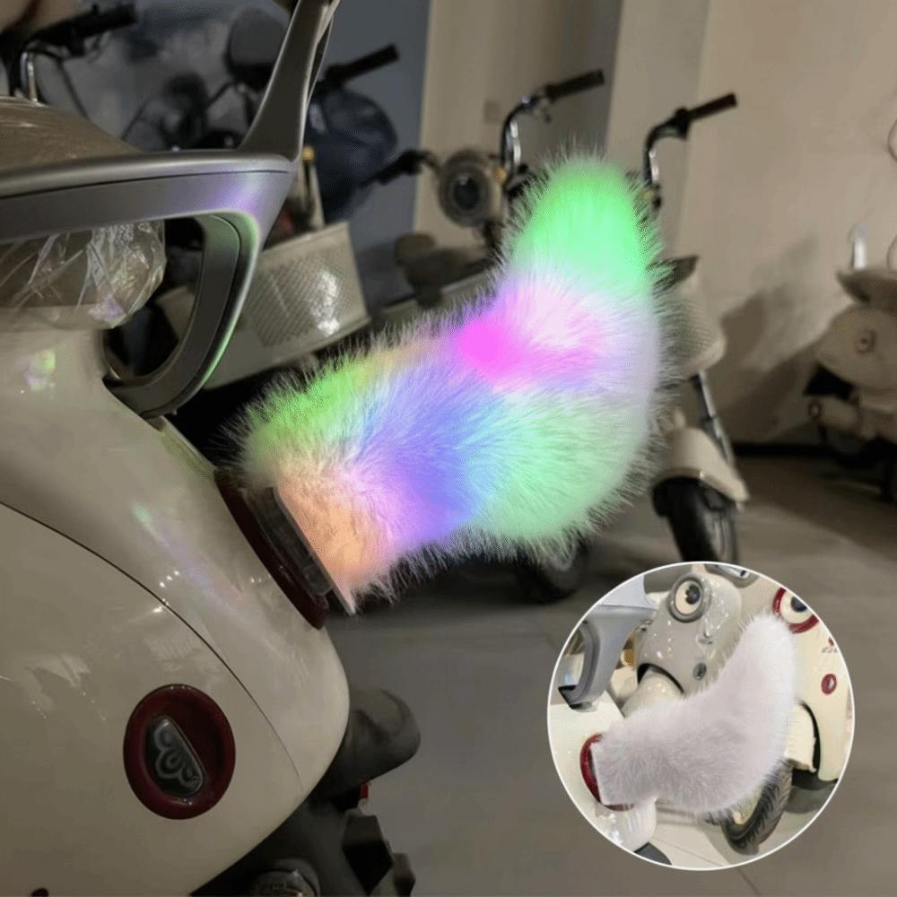 Collision Protection LED Electric Car Tail Colorful Lights Swinging Tail Accessory Nighttime Use белый