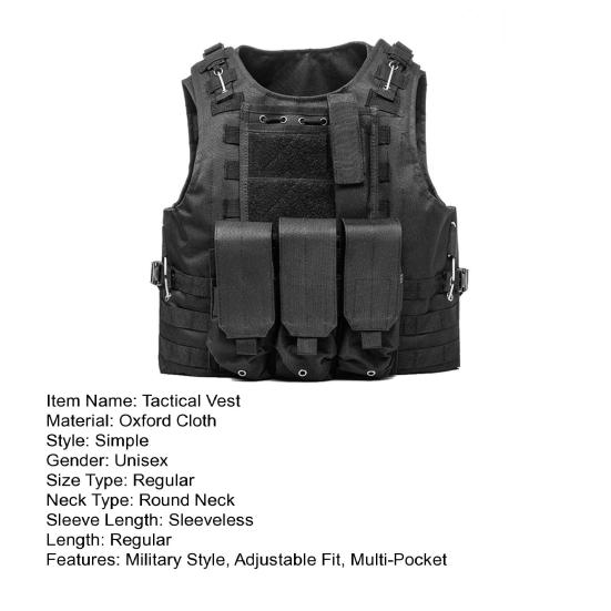 Vestă tactică pentru copii și adulți, reglabilă, de antrenament, protectoare, cu buzunare multiple, de luptă, pentru vânătoare, activități în aer liber, Airsoft, Paintball, Cosplay