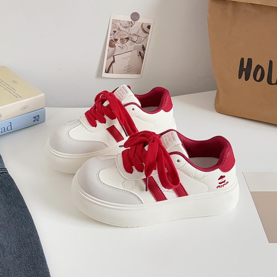 

Versatile thick baseplate shoes women s autumn and winter new trend niche thick-soled white shoes soft-soled women s shoes 40