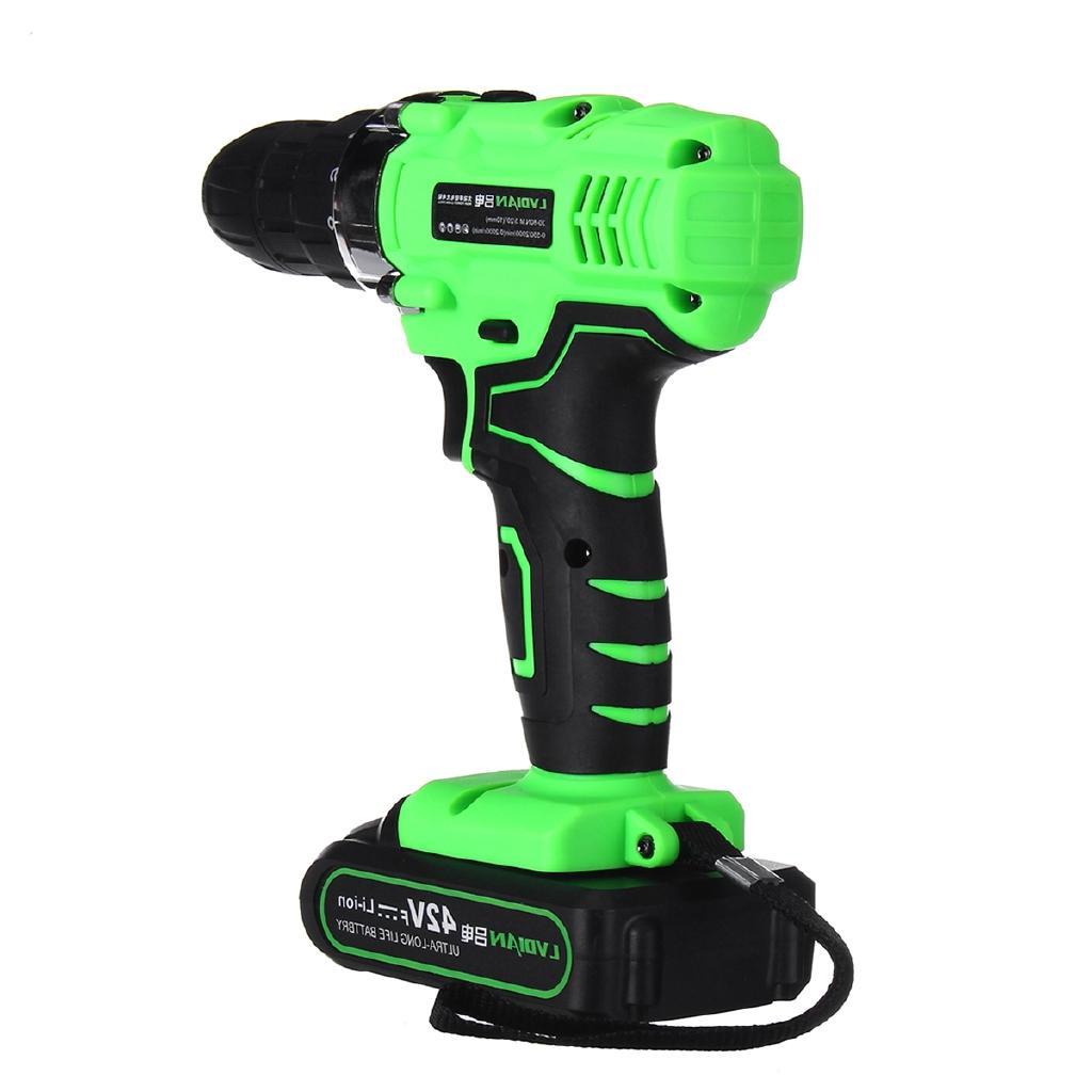 42V Cordless Rechargeable 7500mAh Battery Electric Drill Impact Wrench 2 Speed Screwdriver