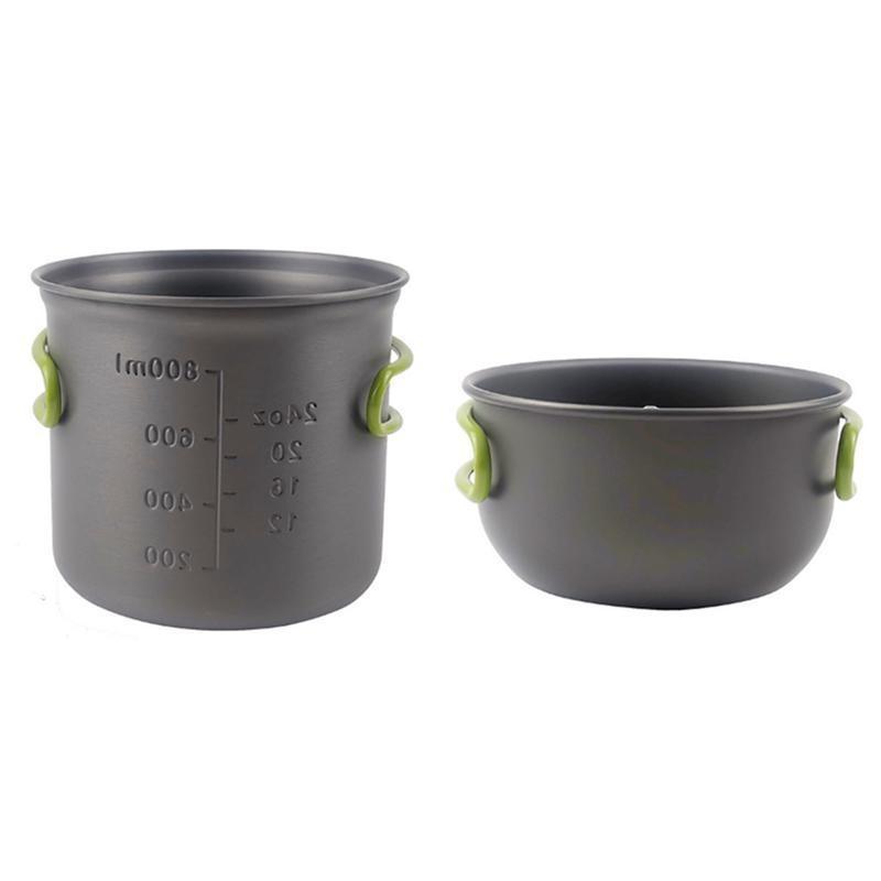 Outdoor Aluminum Camping Cookware Kit for 1/2 Persons Folding Cooking Set Water Kettle Pan Pot Kit BBQ Tableware Equipment for Travelling Camping