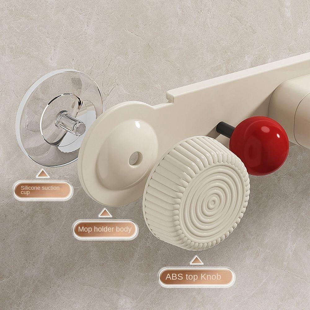 Space-saving Mop Clip Rack Non Punching Mop Holder Multi-functional Mop Broom Hanger  Bathroom