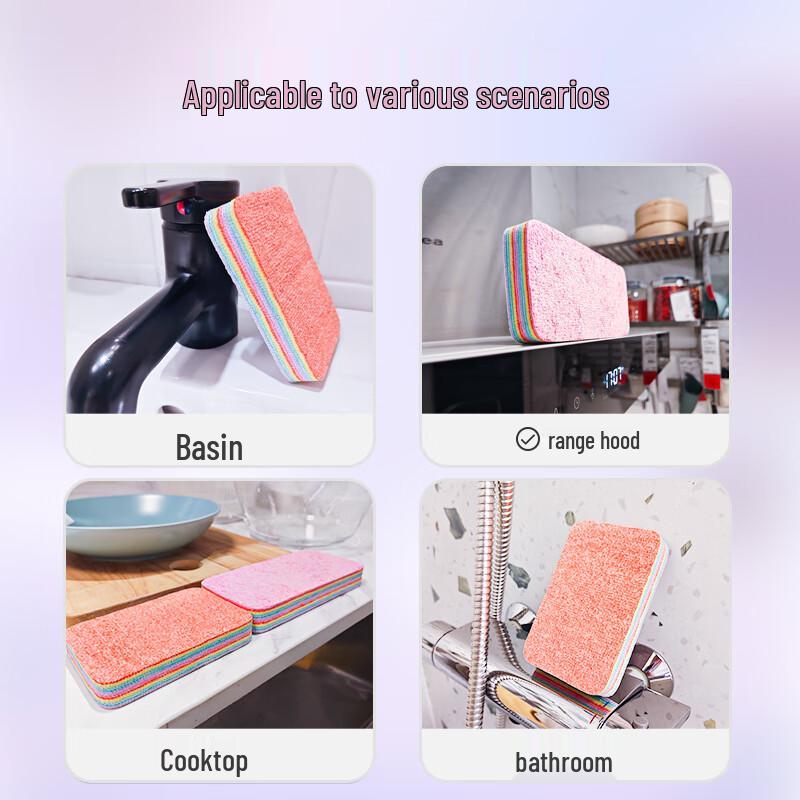 Tearable Multi-layer Rainbow Rag: Absorbent, Lint-free, Easy-tear De-oiling Dishcloth