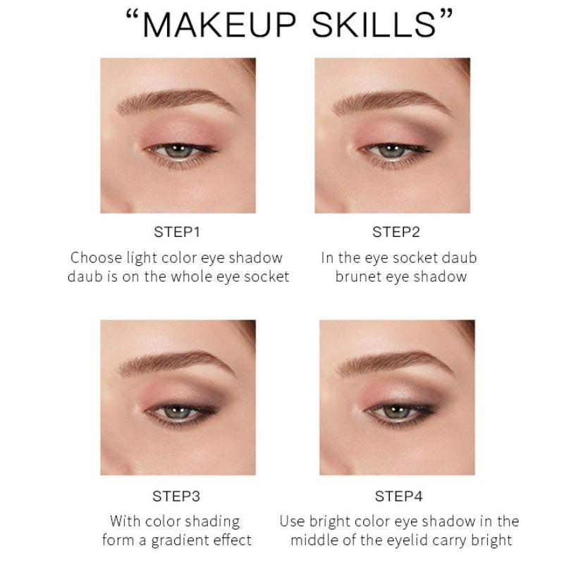 Make-up Perlglanz Dreidimensionaler Bunter Farbverlauf Zweifarbiger Lidschatten Wasserfest Verschmiert nicht und Entfernt Make-up