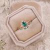 Green Rhinestone Rings Jewelry Accessories Crystal Rings New Finger Ring  Women