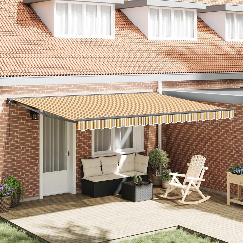 Retractable Awning Frame Yellow and Grey 450 X 300 Cm