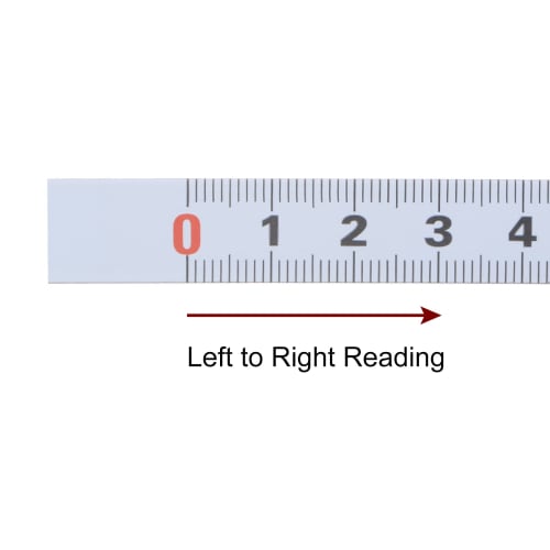 uxcell White Carbon Steel Adhesive Tape Measure with Straight Track Tape, Flat Ruler, 100cm Metric, Left to Right Reading