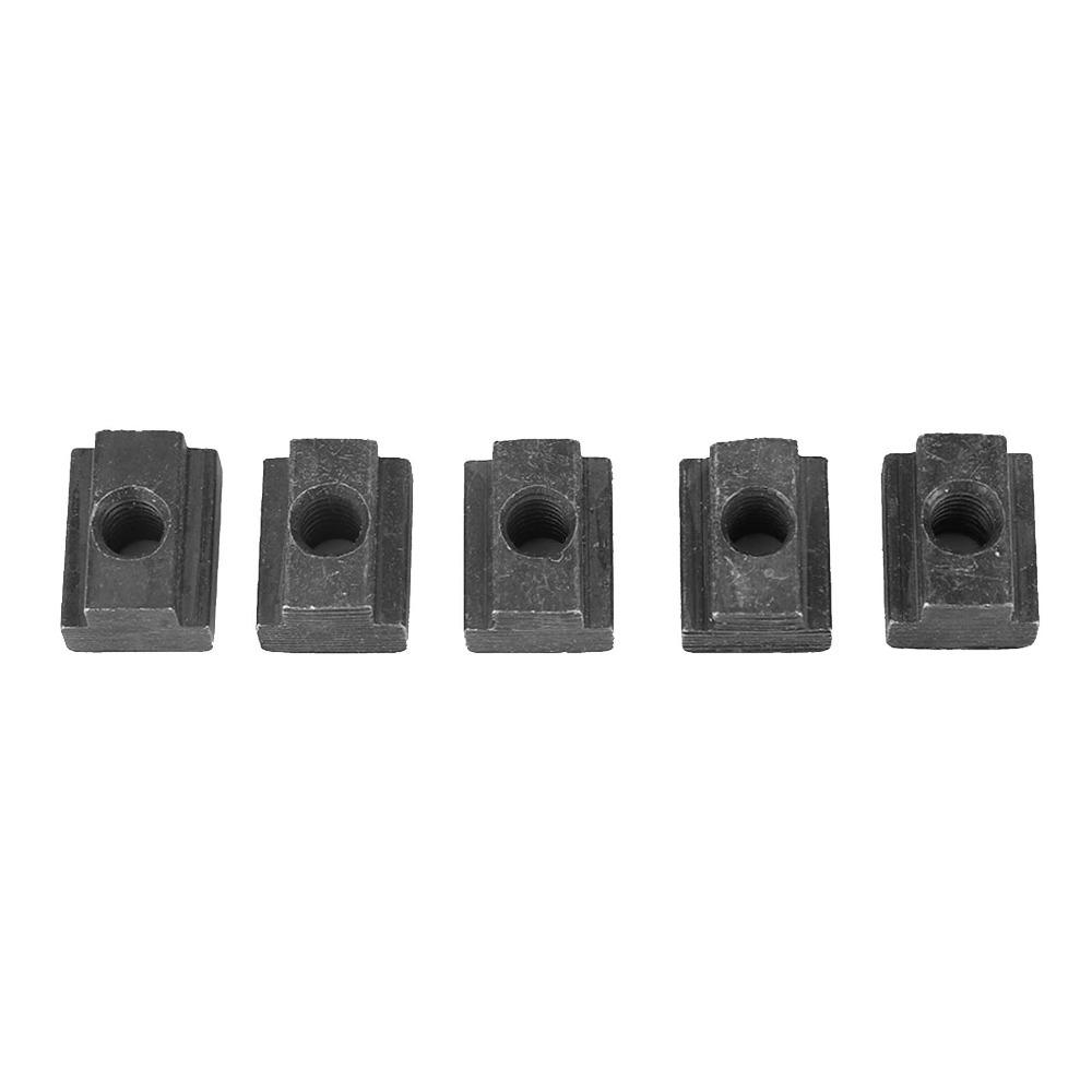 5 pcs M8 Threads T-Slot Nut Black Oxide Finish 45 Carbon Steel T Slot Nuts Grade 8.8 Hammer Head Fastener Nut