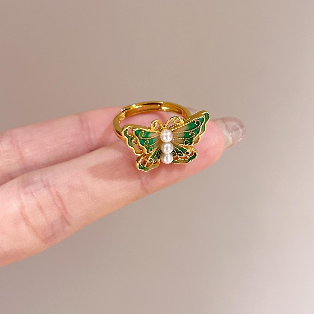 Medieval Brushed Diamond-encrusted Zircon Ring for Women Does Not Fade, Light Luxury and Versatile Open Index Finger Ring Jewelry.